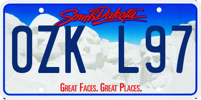 SD license plate 0ZKL97