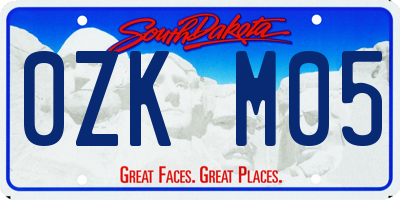 SD license plate 0ZKM05