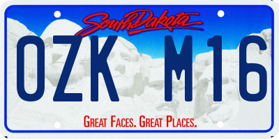 SD license plate 0ZKM16