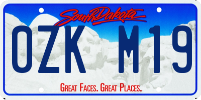 SD license plate 0ZKM19