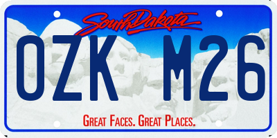 SD license plate 0ZKM26