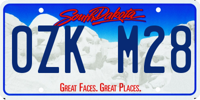 SD license plate 0ZKM28