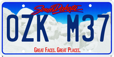 SD license plate 0ZKM37