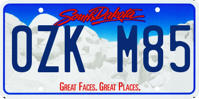 SD license plate 0ZKM85