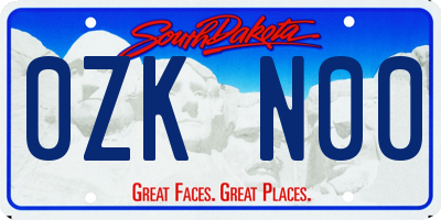 SD license plate 0ZKN00