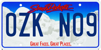 SD license plate 0ZKN09