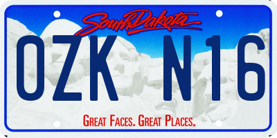 SD license plate 0ZKN16