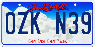 SD license plate 0ZKN39