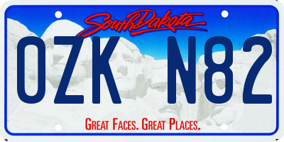 SD license plate 0ZKN82