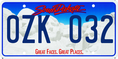 SD license plate 0ZKO32