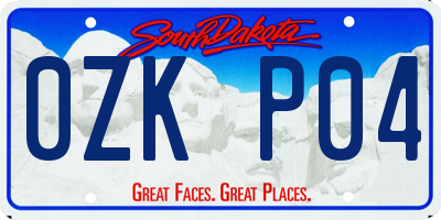 SD license plate 0ZKP04