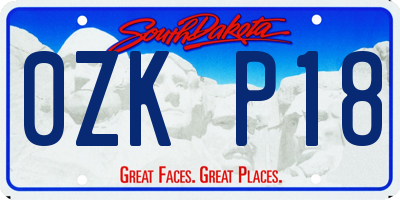 SD license plate 0ZKP18
