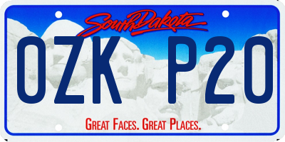 SD license plate 0ZKP20
