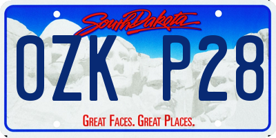 SD license plate 0ZKP28