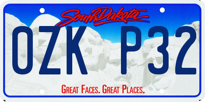SD license plate 0ZKP32