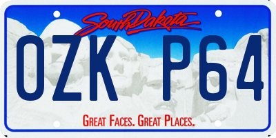 SD license plate 0ZKP64