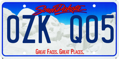 SD license plate 0ZKQ05