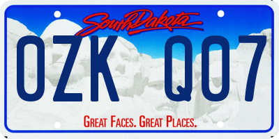SD license plate 0ZKQ07