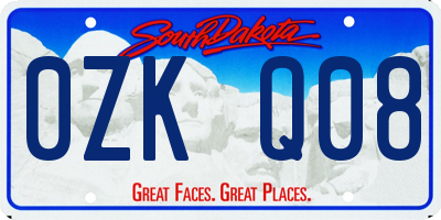 SD license plate 0ZKQ08