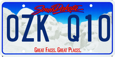 SD license plate 0ZKQ10
