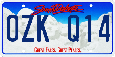 SD license plate 0ZKQ14