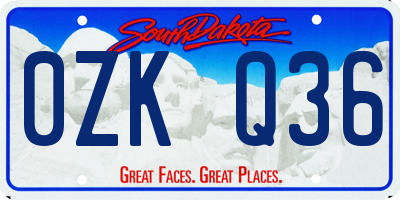 SD license plate 0ZKQ36