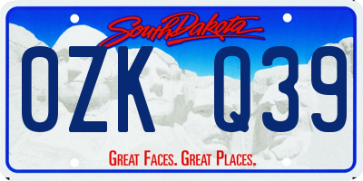 SD license plate 0ZKQ39