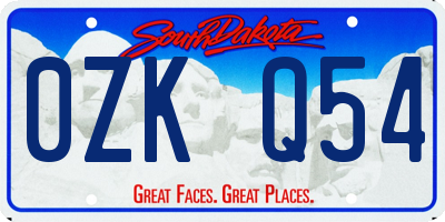 SD license plate 0ZKQ54