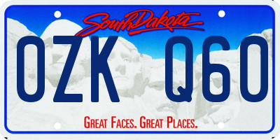 SD license plate 0ZKQ60