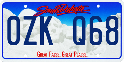 SD license plate 0ZKQ68