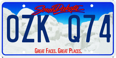 SD license plate 0ZKQ74