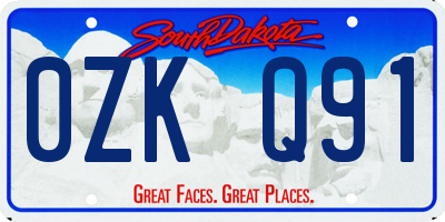 SD license plate 0ZKQ91