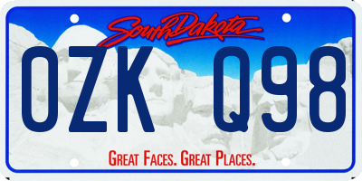 SD license plate 0ZKQ98
