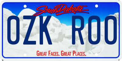 SD license plate 0ZKR00