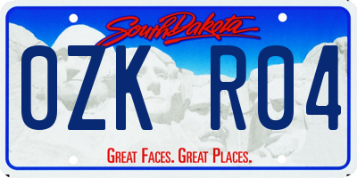 SD license plate 0ZKR04