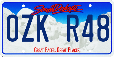 SD license plate 0ZKR48