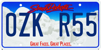 SD license plate 0ZKR55