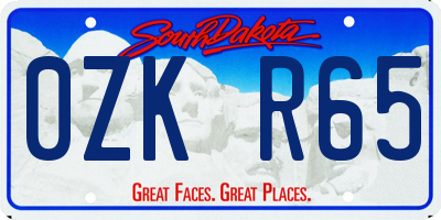 SD license plate 0ZKR65