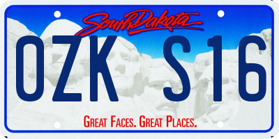 SD license plate 0ZKS16