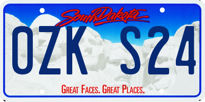 SD license plate 0ZKS24