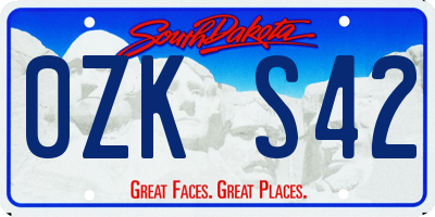 SD license plate 0ZKS42