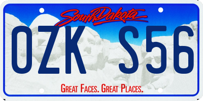 SD license plate 0ZKS56