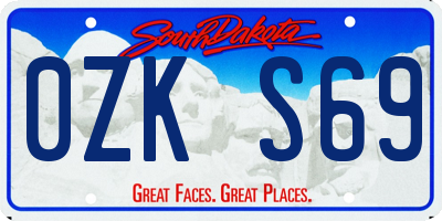 SD license plate 0ZKS69