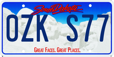 SD license plate 0ZKS77