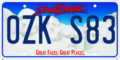 SD license plate 0ZKS83