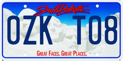 SD license plate 0ZKT08