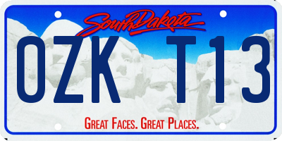 SD license plate 0ZKT13