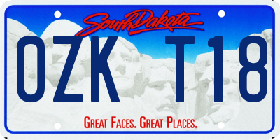 SD license plate 0ZKT18