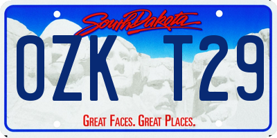 SD license plate 0ZKT29