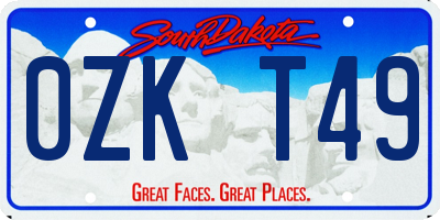 SD license plate 0ZKT49